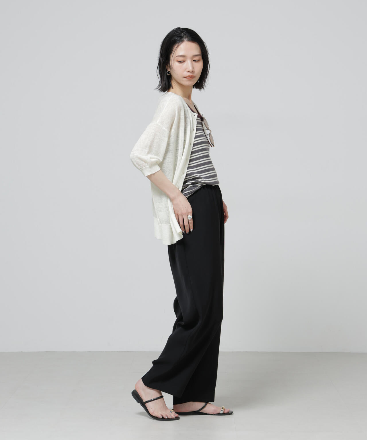 European Flax 2wayオーバーニットトップス