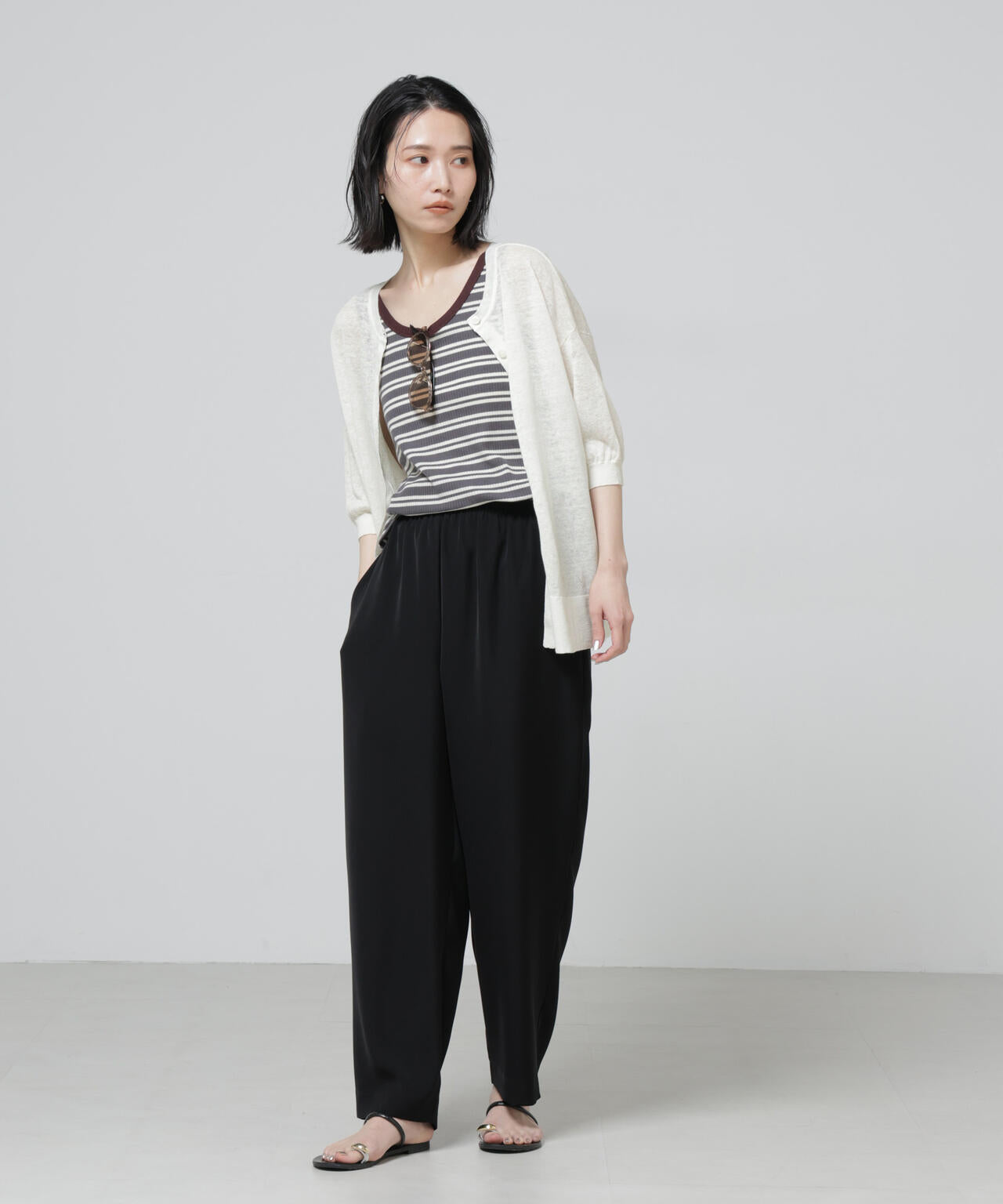 European Flax 2wayオーバーニットトップス