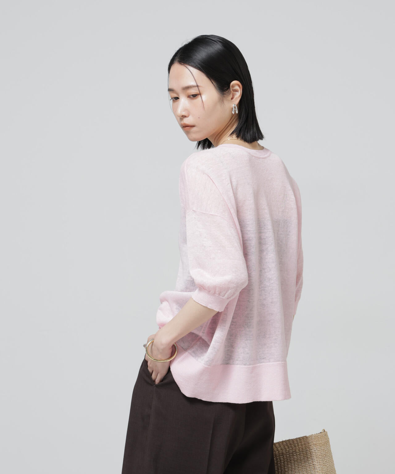 European Flax 2wayオーバーニットトップス