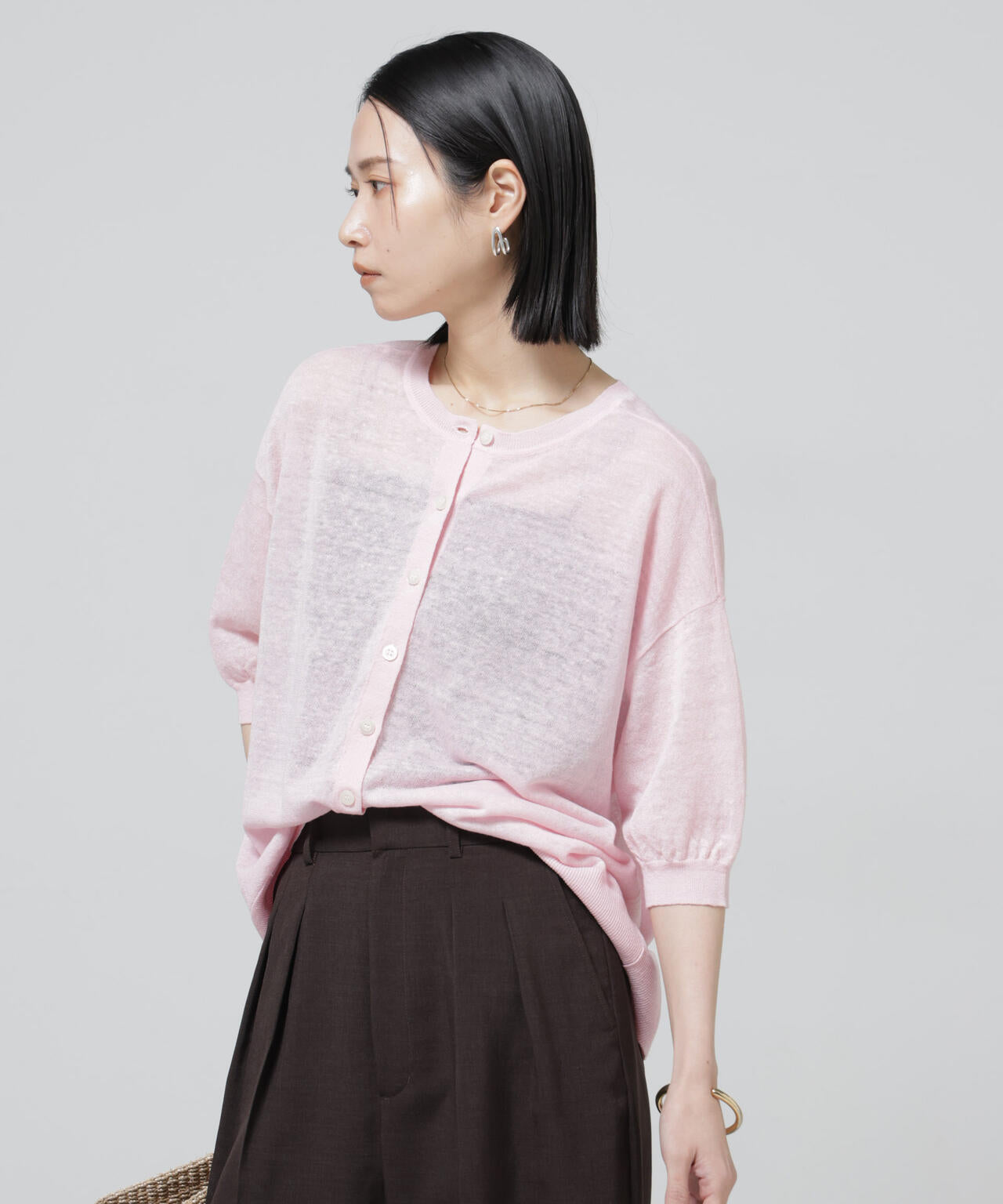 European Flax 2wayオーバーニットトップス