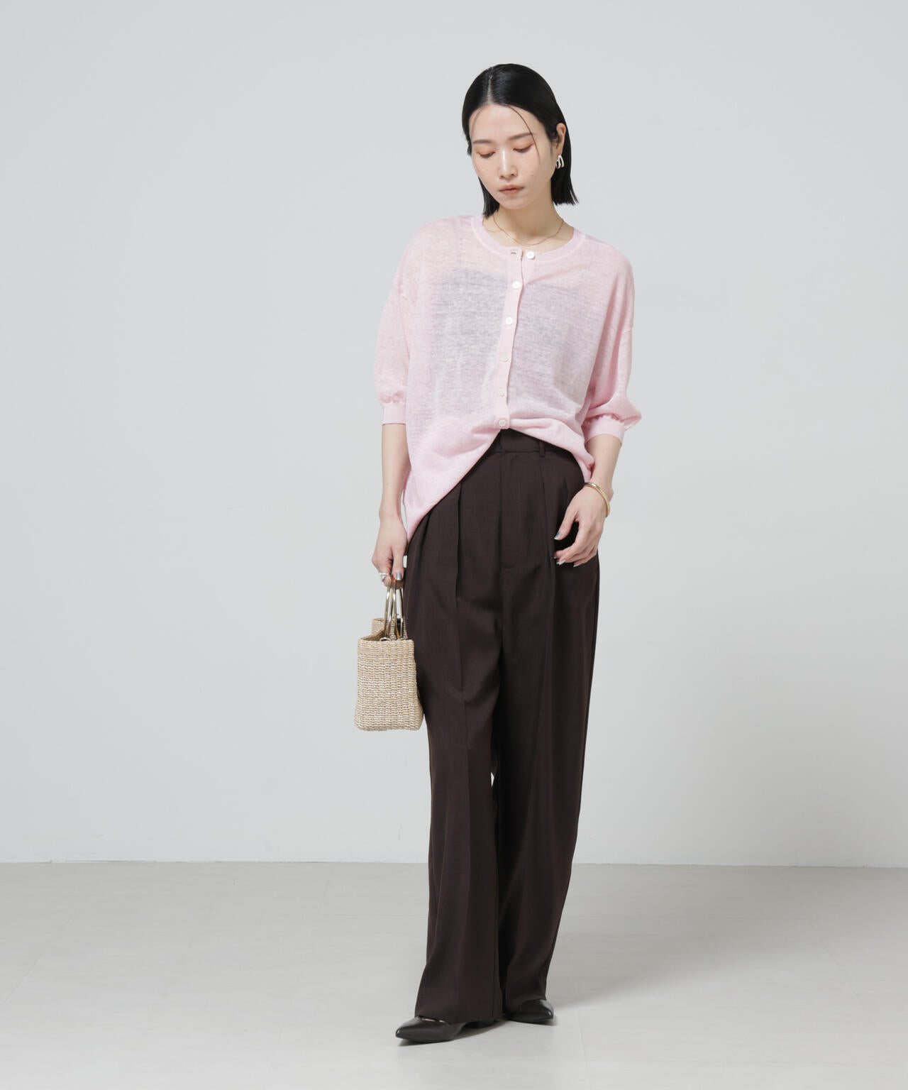 European Flax 2wayオーバーニットトップス