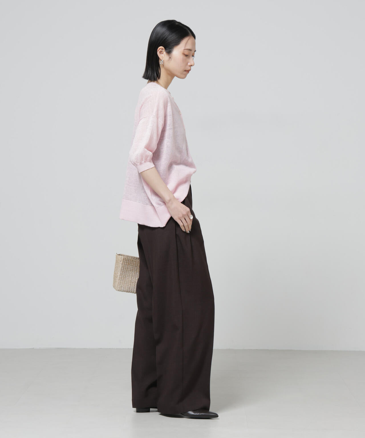 European Flax 2wayオーバーニットトップス