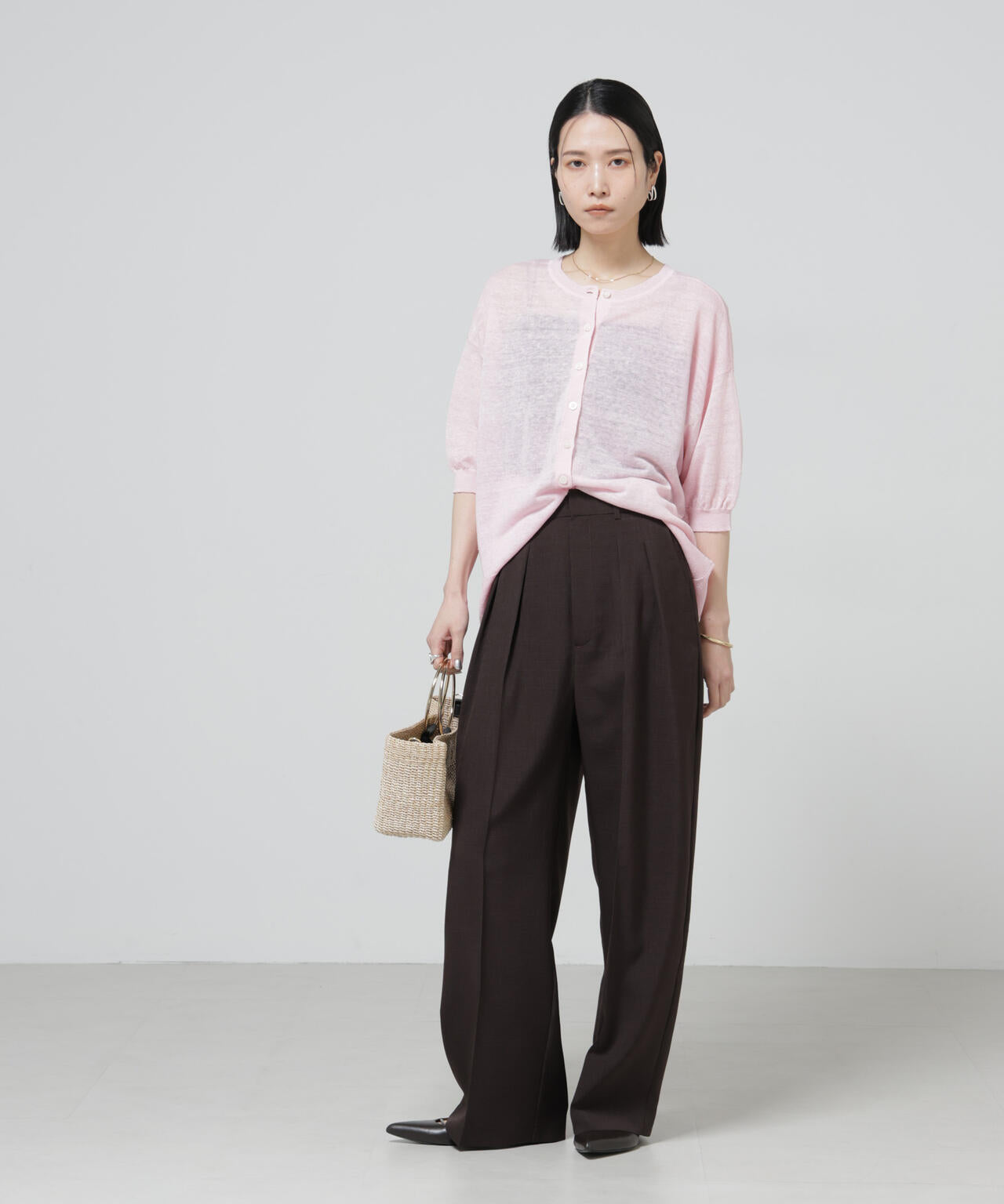 European Flax 2wayオーバーニットトップス