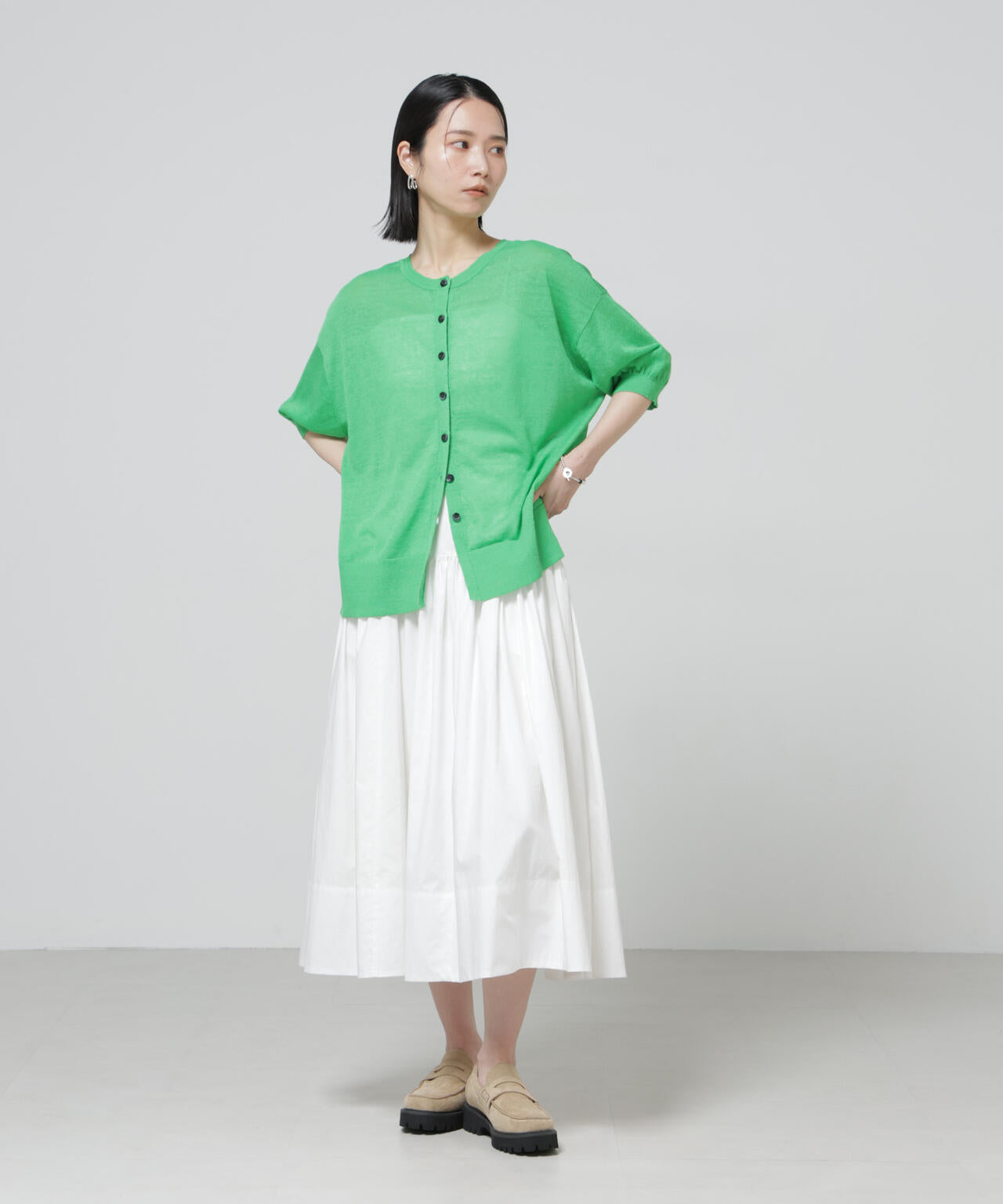 European Flax 2wayオーバーニットトップス