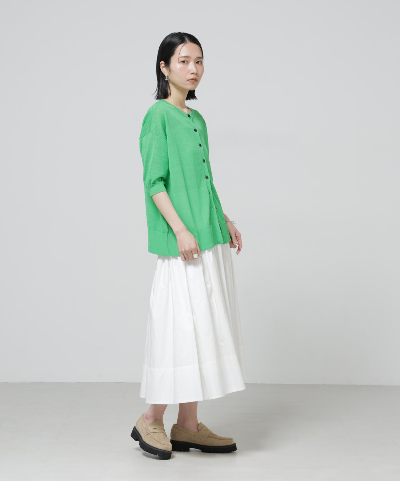 European Flax 2wayオーバーニットトップス