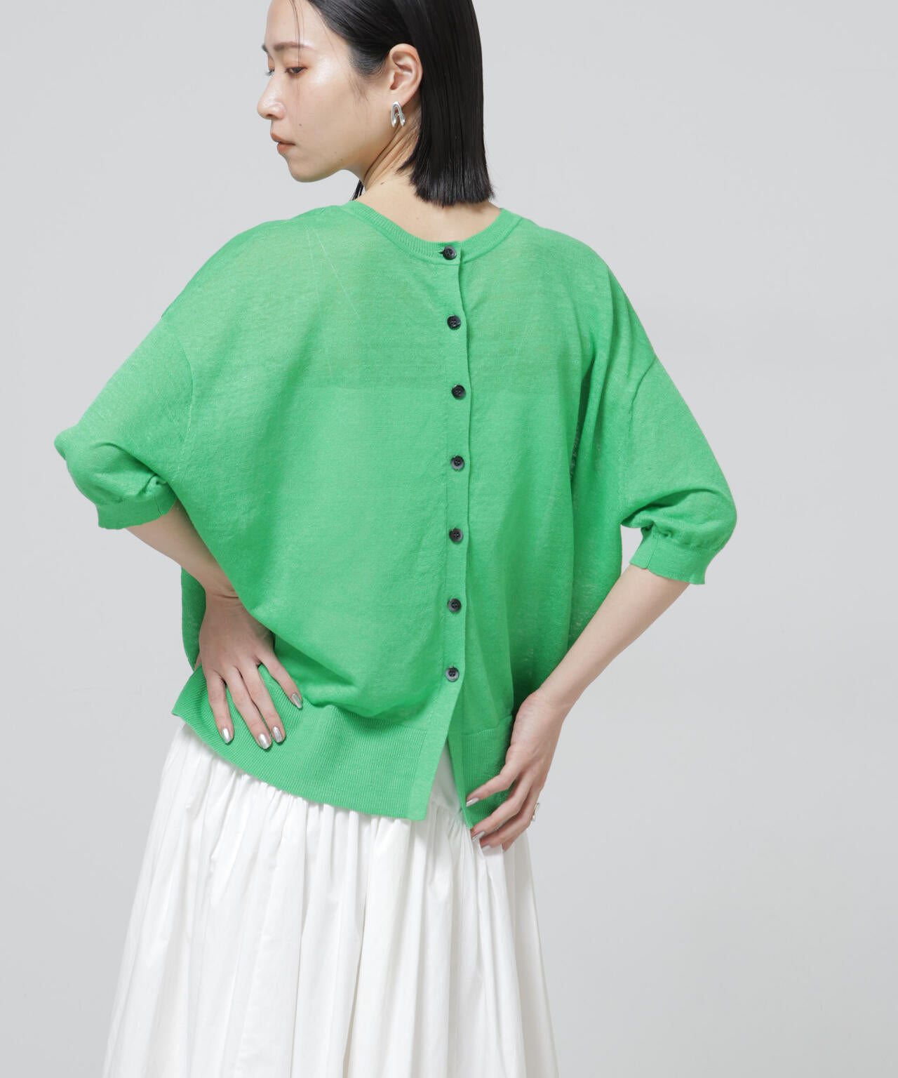 European Flax 2wayオーバーニットトップス