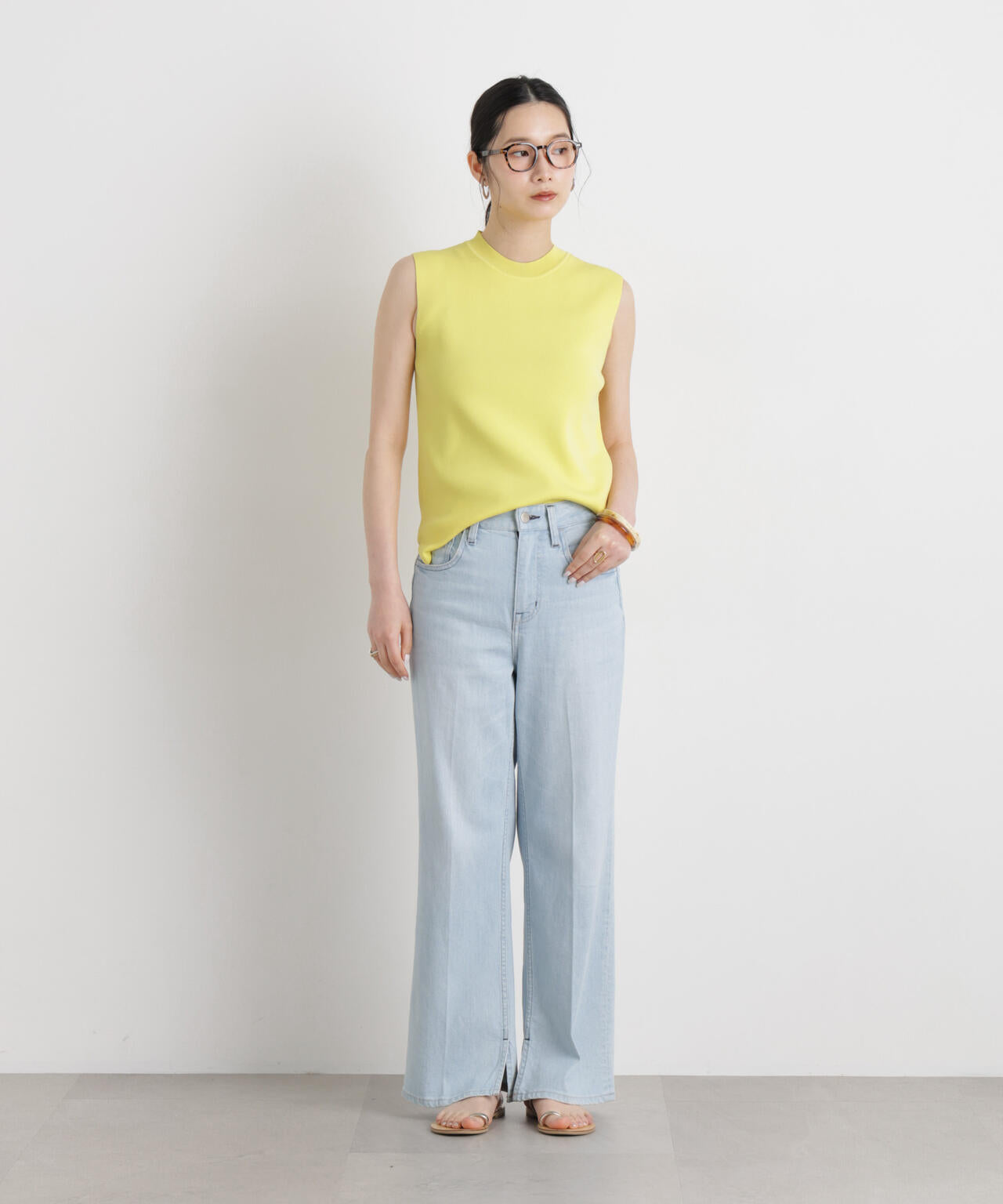 SUMMER VEIL KNIT 総針ノースリーブニット