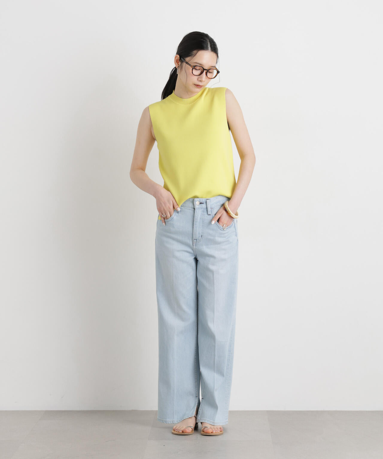 SUMMER VEIL KNIT 総針ノースリーブニット