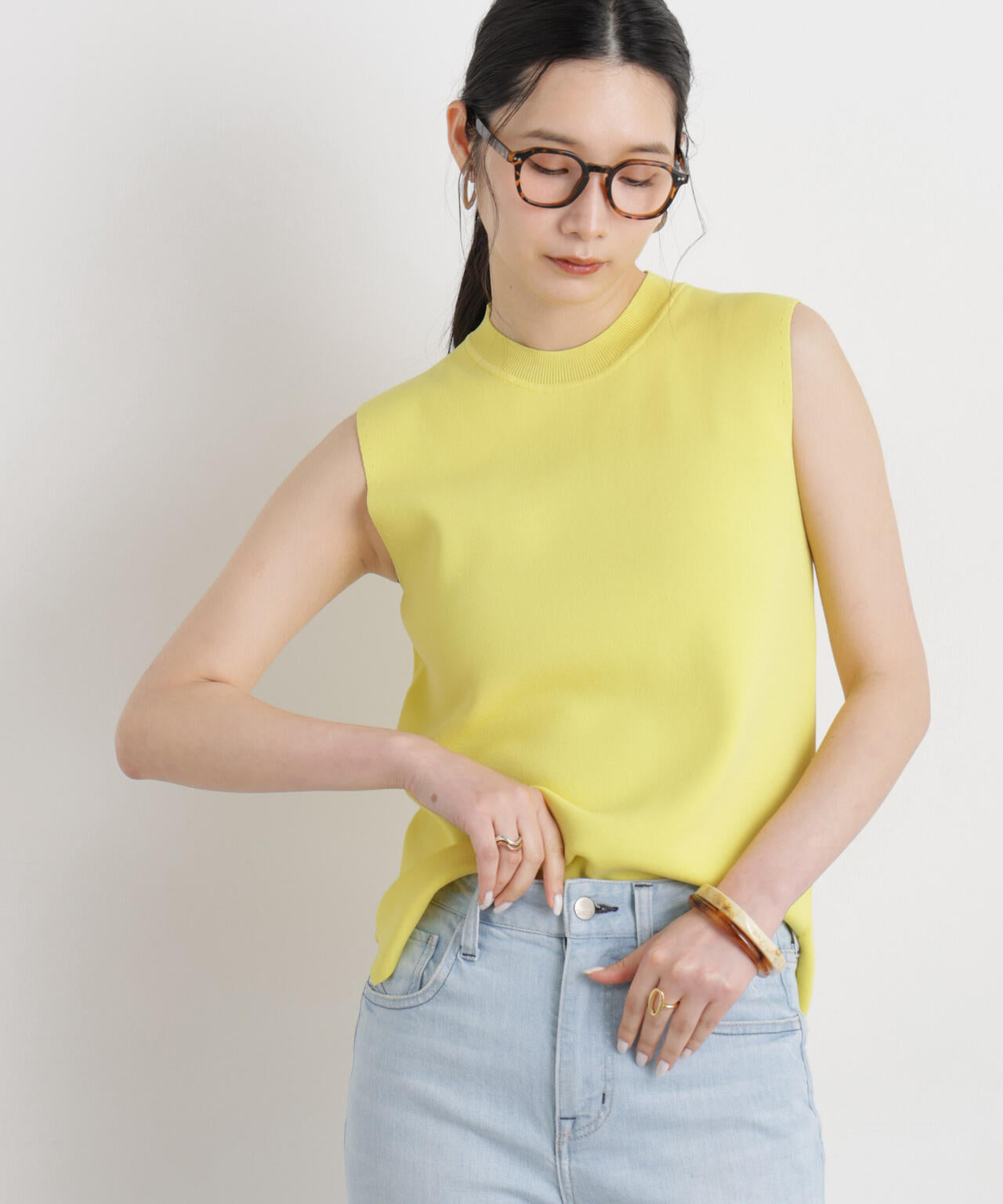 SUMMER VEIL KNIT 総針ノースリーブニット
