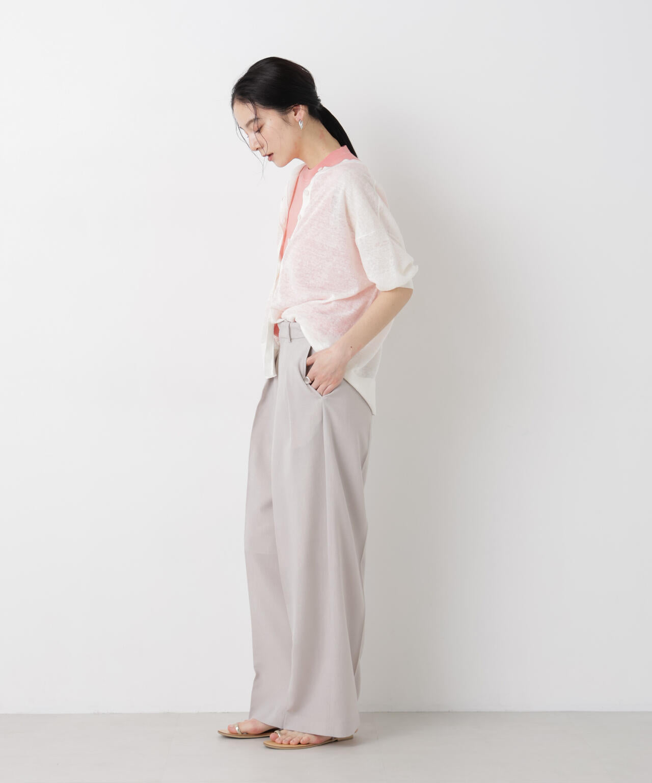 SUMMER VEIL KNIT 総針ノースリーブニット