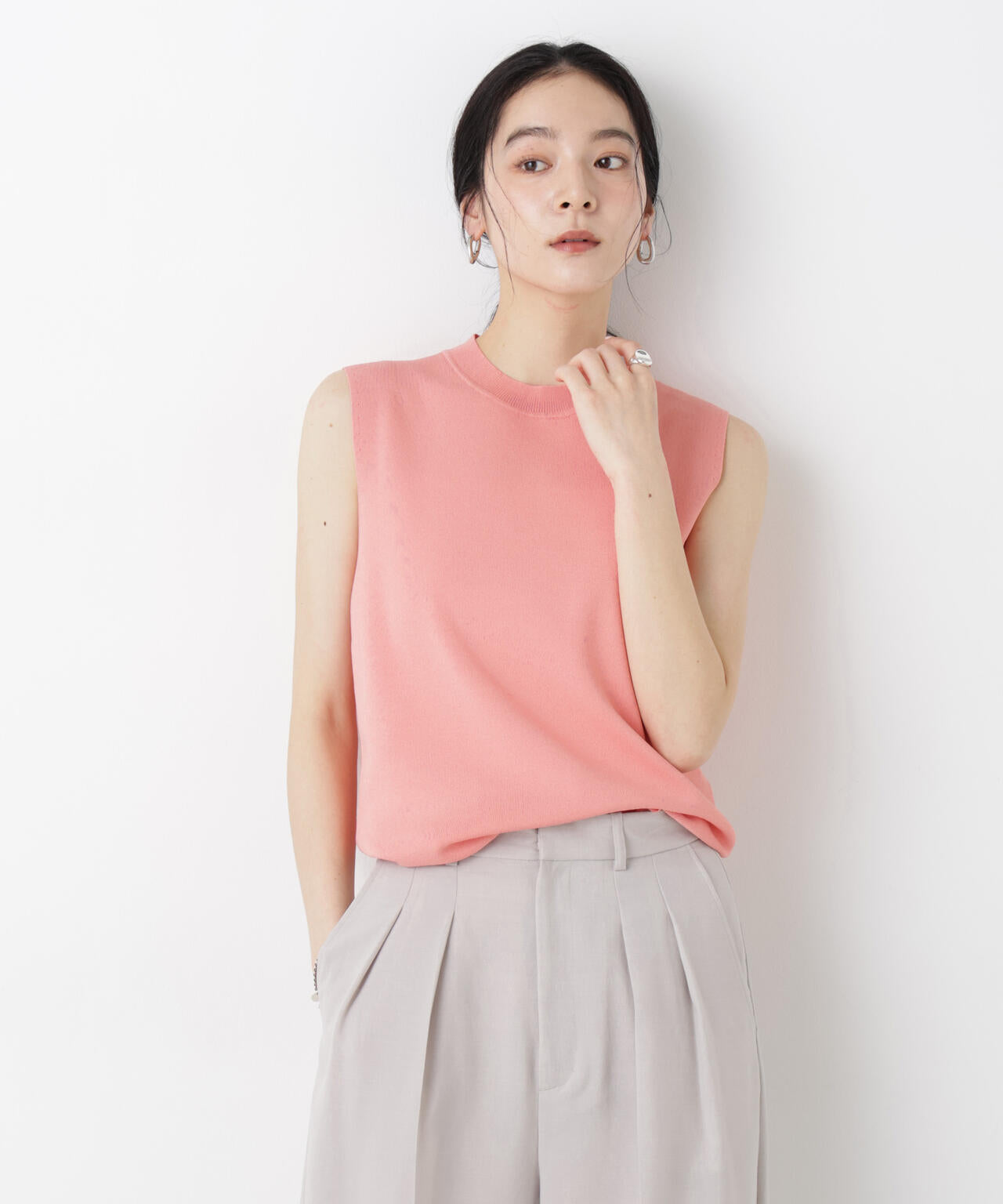 SUMMER VEIL KNIT 総針ノースリーブニット