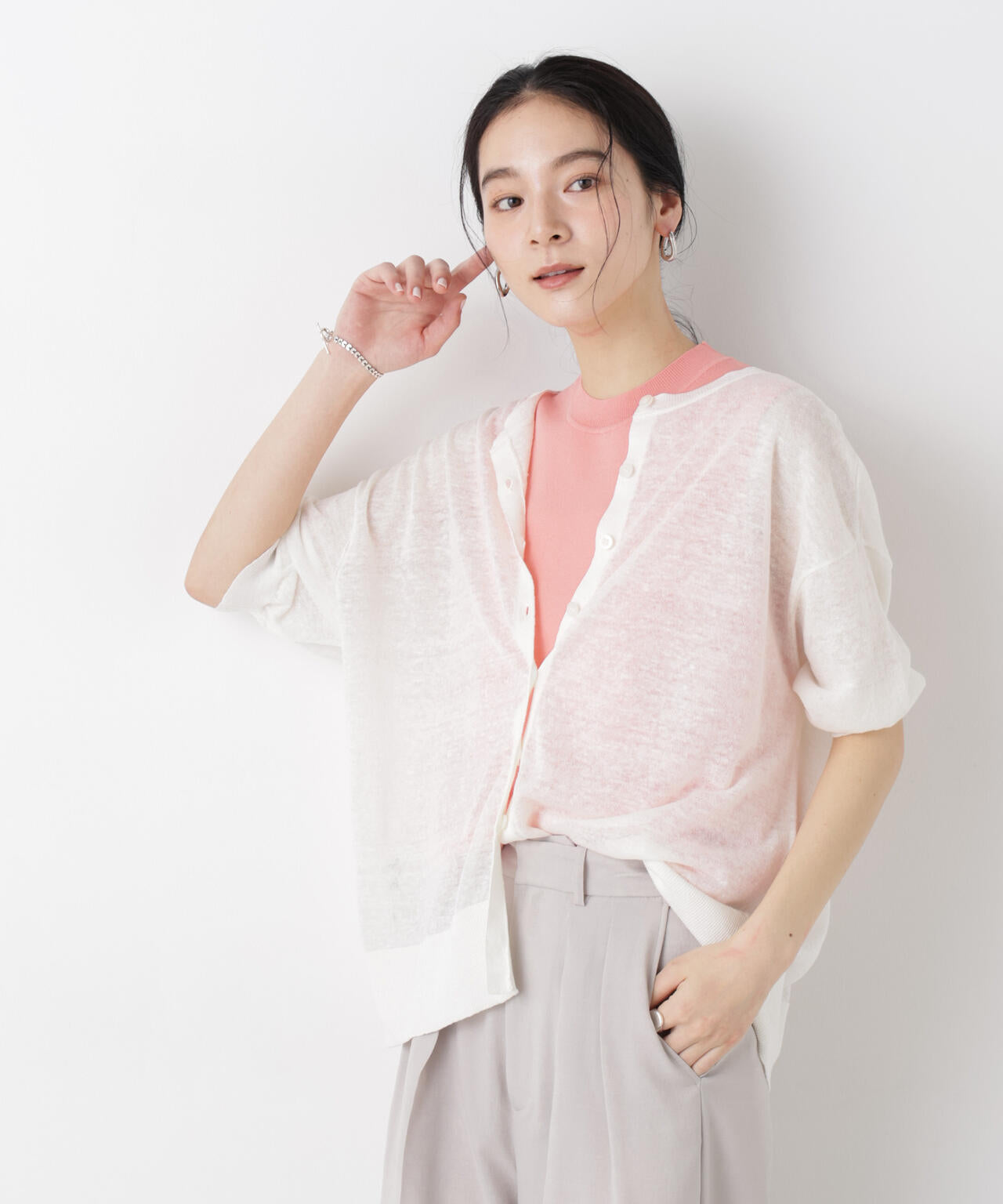 SUMMER VEIL KNIT 総針ノースリーブニット