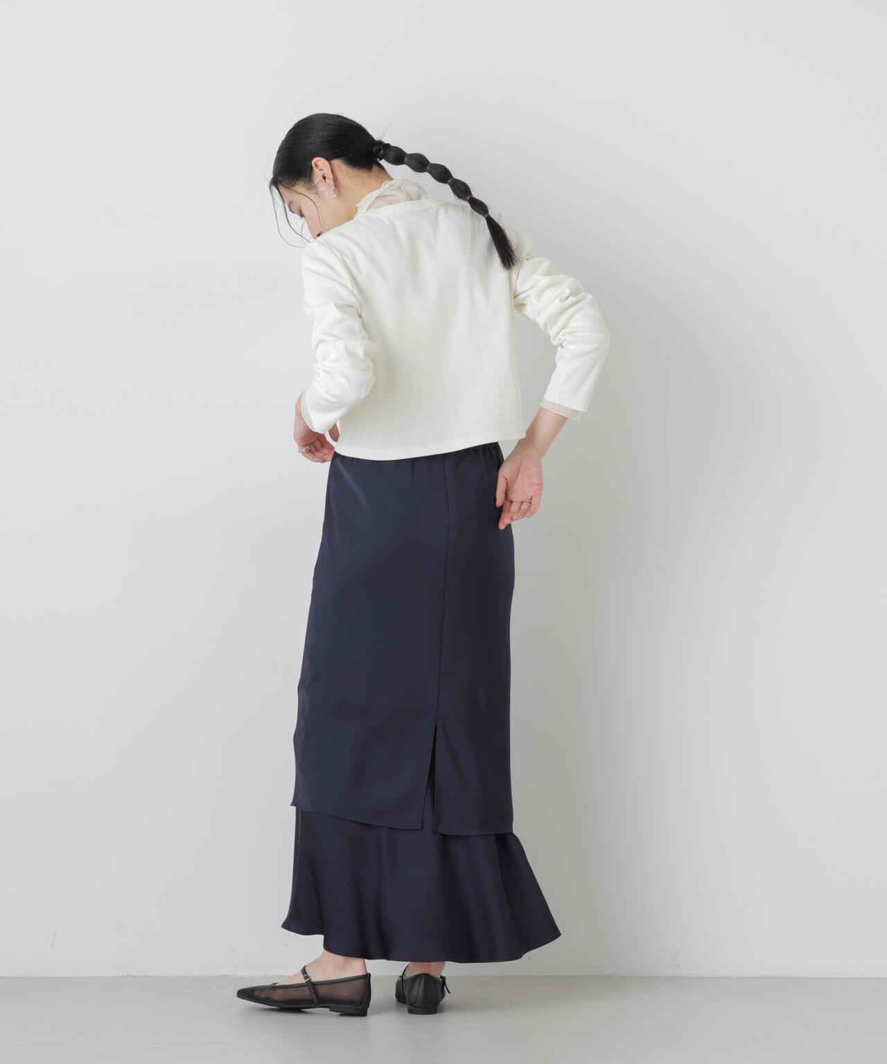 強撚コットンコンパクトカーディガン