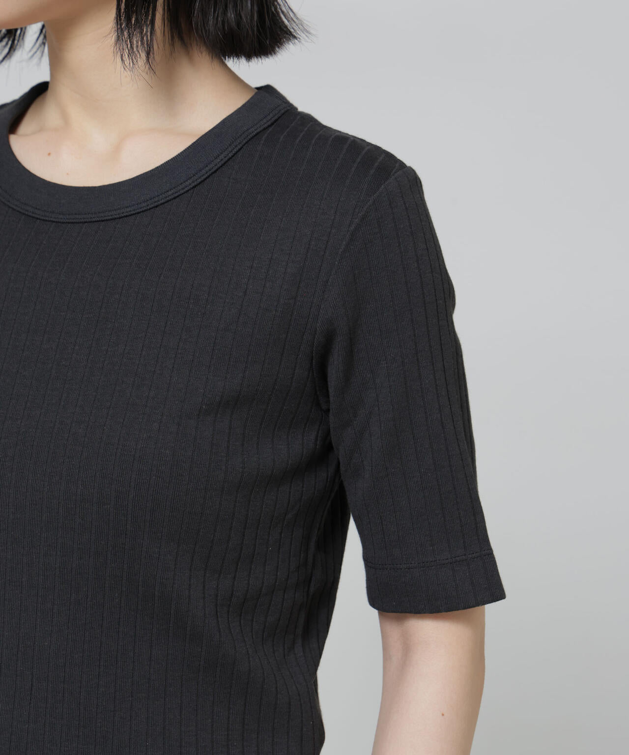 Anti Soaked(R) 汗染み防止クルーネックリブTシャツ