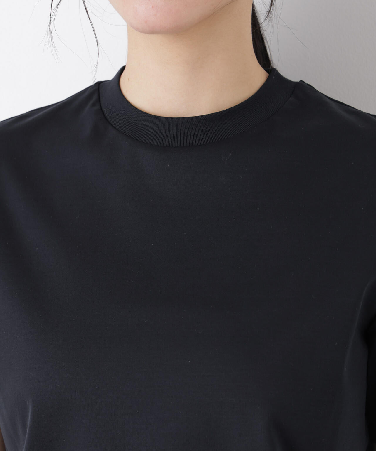 DressT/シルケットスムースモックネックTシャツ