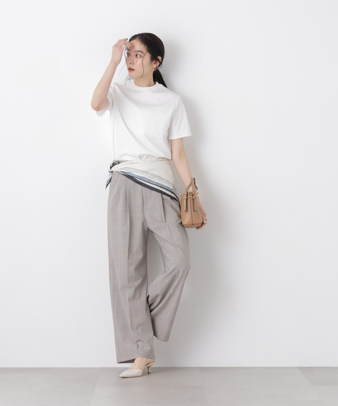 DressT/シルケットスムースモックネックTシャツ