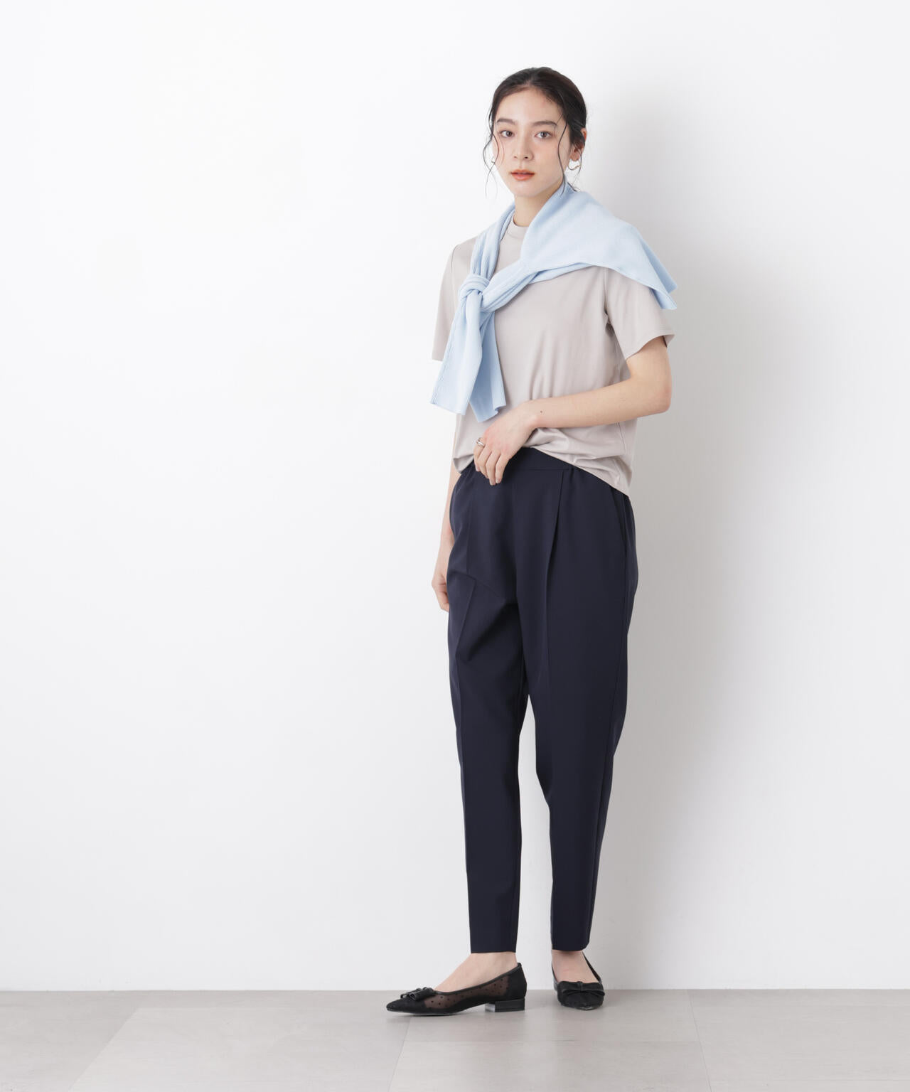 DressT/シルケットスムースモックネックTシャツ