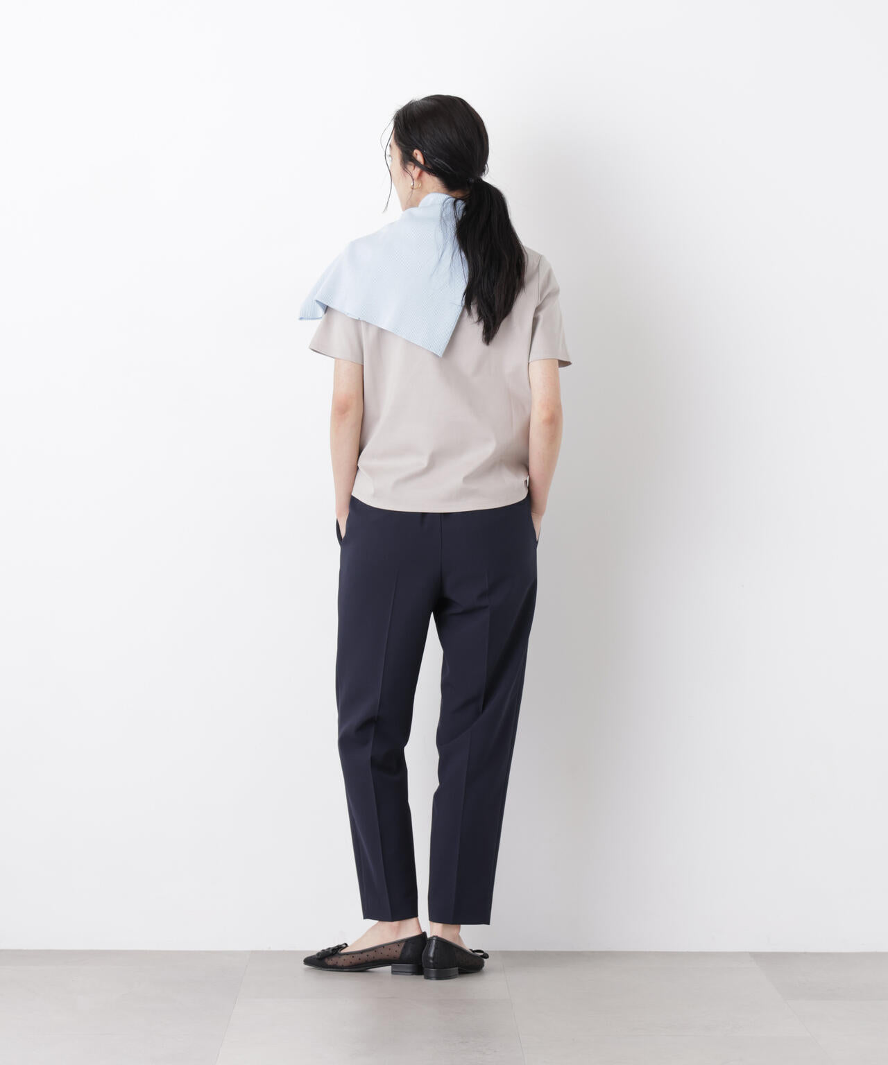 DressT/シルケットスムースモックネックTシャツ