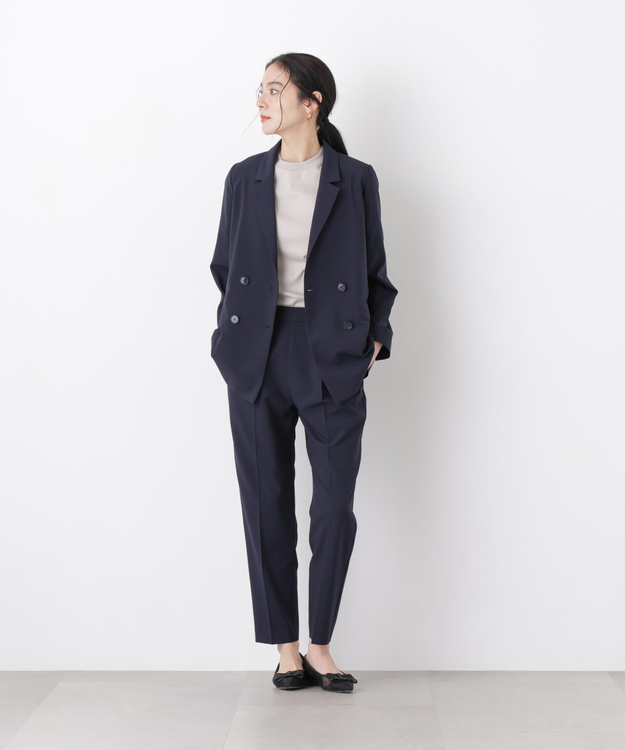 DressT/シルケットスムースモックネックTシャツ