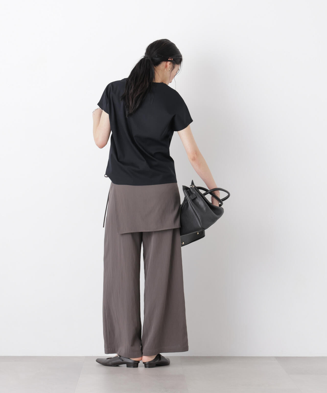 DressT/シルケットスムースVネックソフトドルマンTシャツ