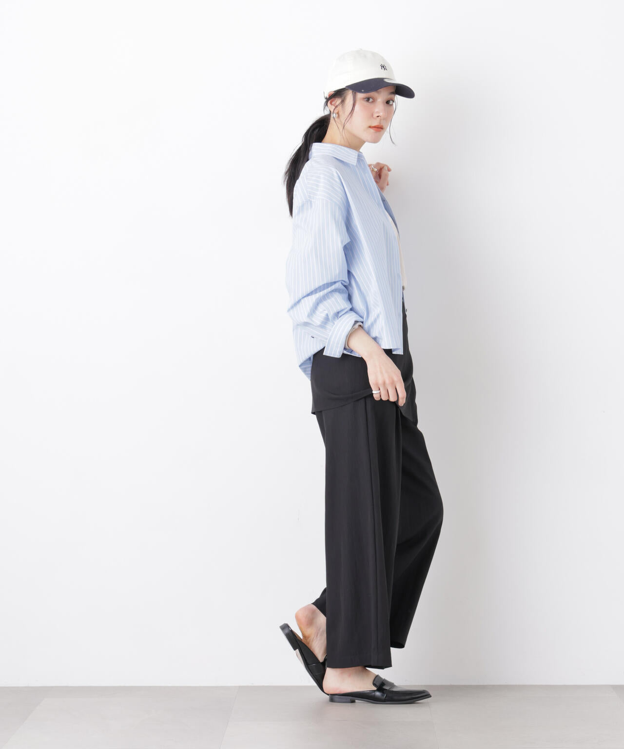 スカーフセットタックワイドパンツ