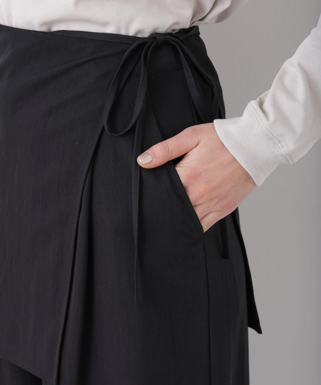 スカーフセットタックワイドパンツ