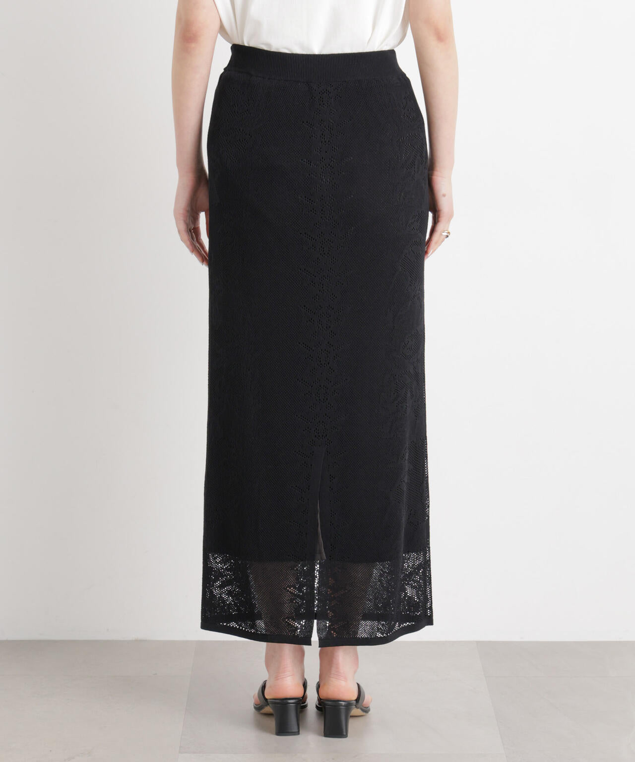 メッシュレースニットスカート