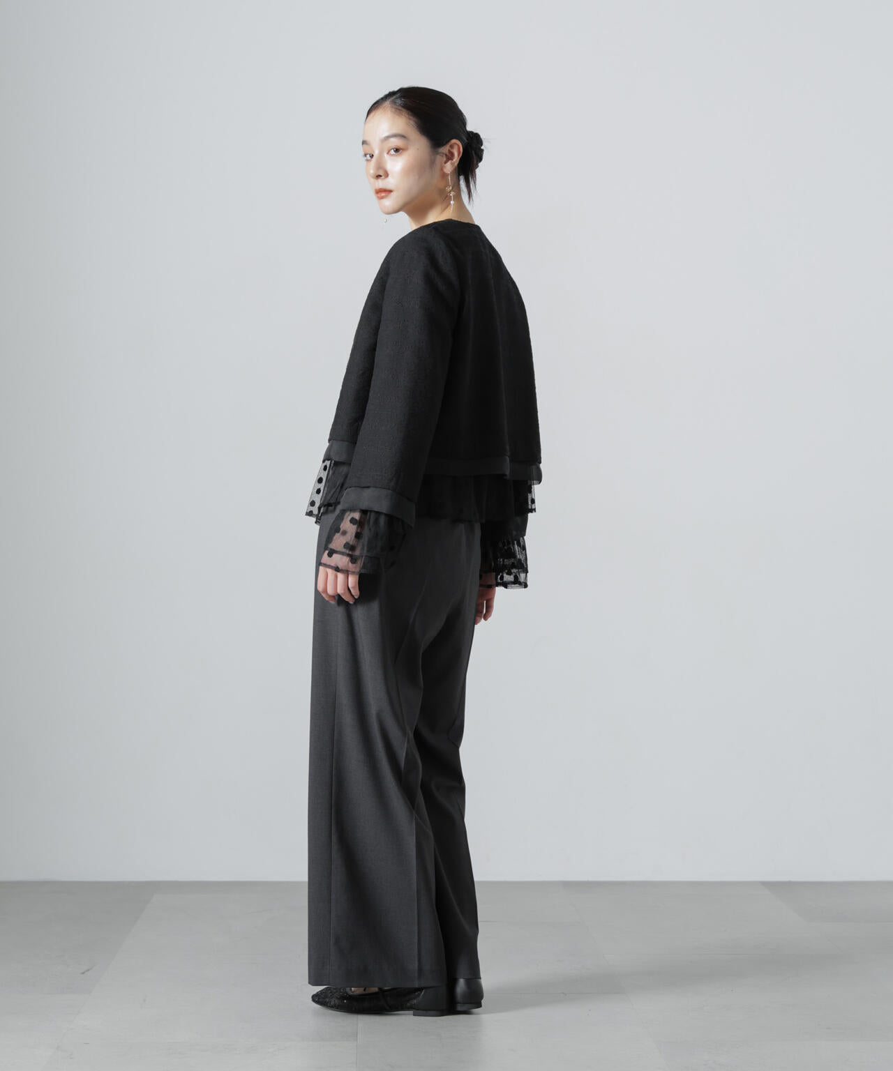 スラブボーダーノーカラージャケット(セットアップ可)