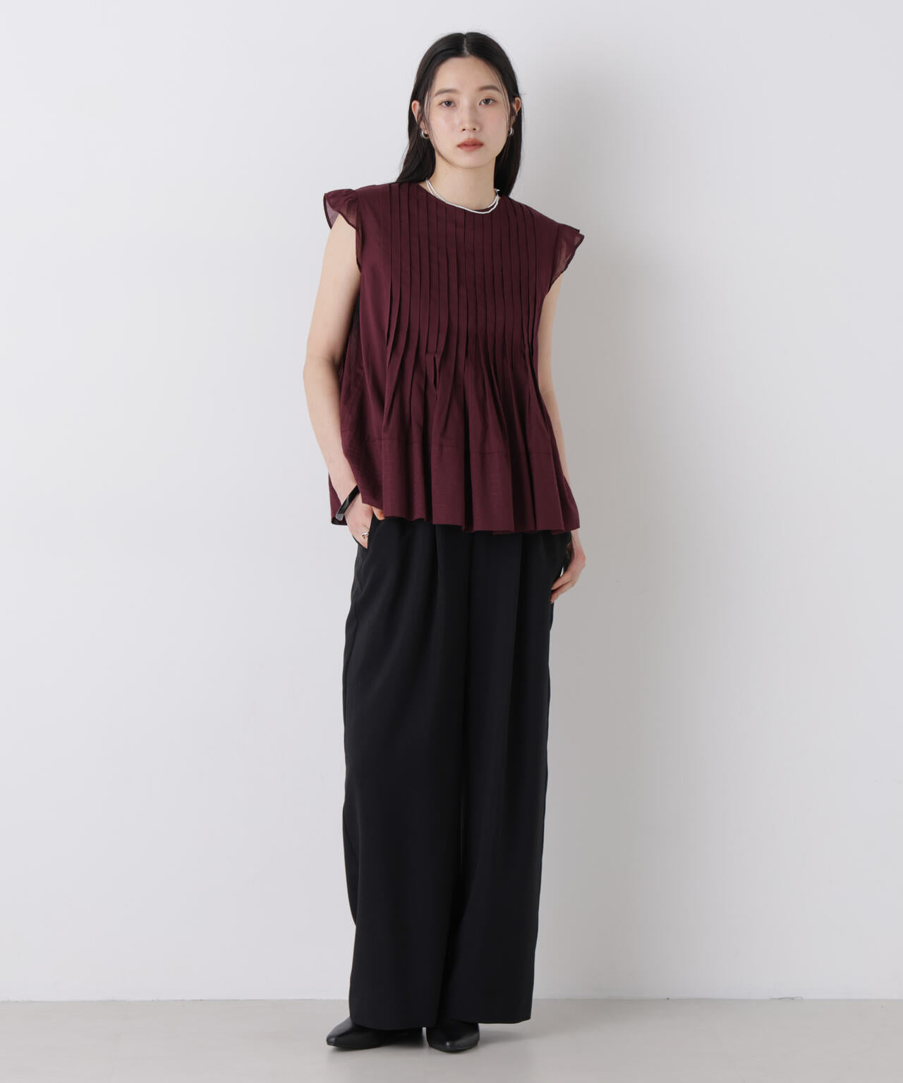 made in india タックステッチブラウス(セットアップ可)