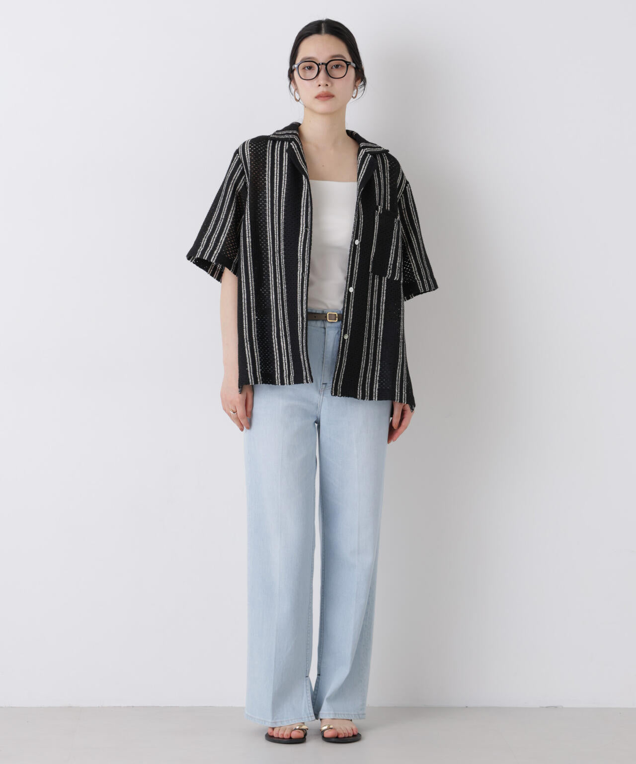 made in india ジャカードストライプシャツ(セットアップ可)