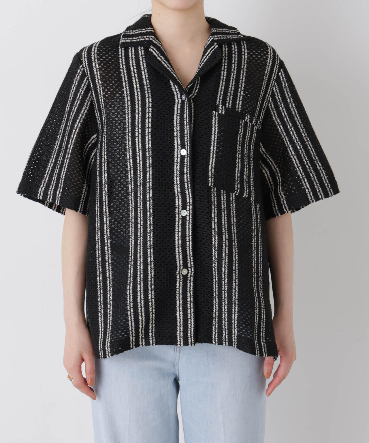 made in india ジャカードストライプシャツ(セットアップ可)