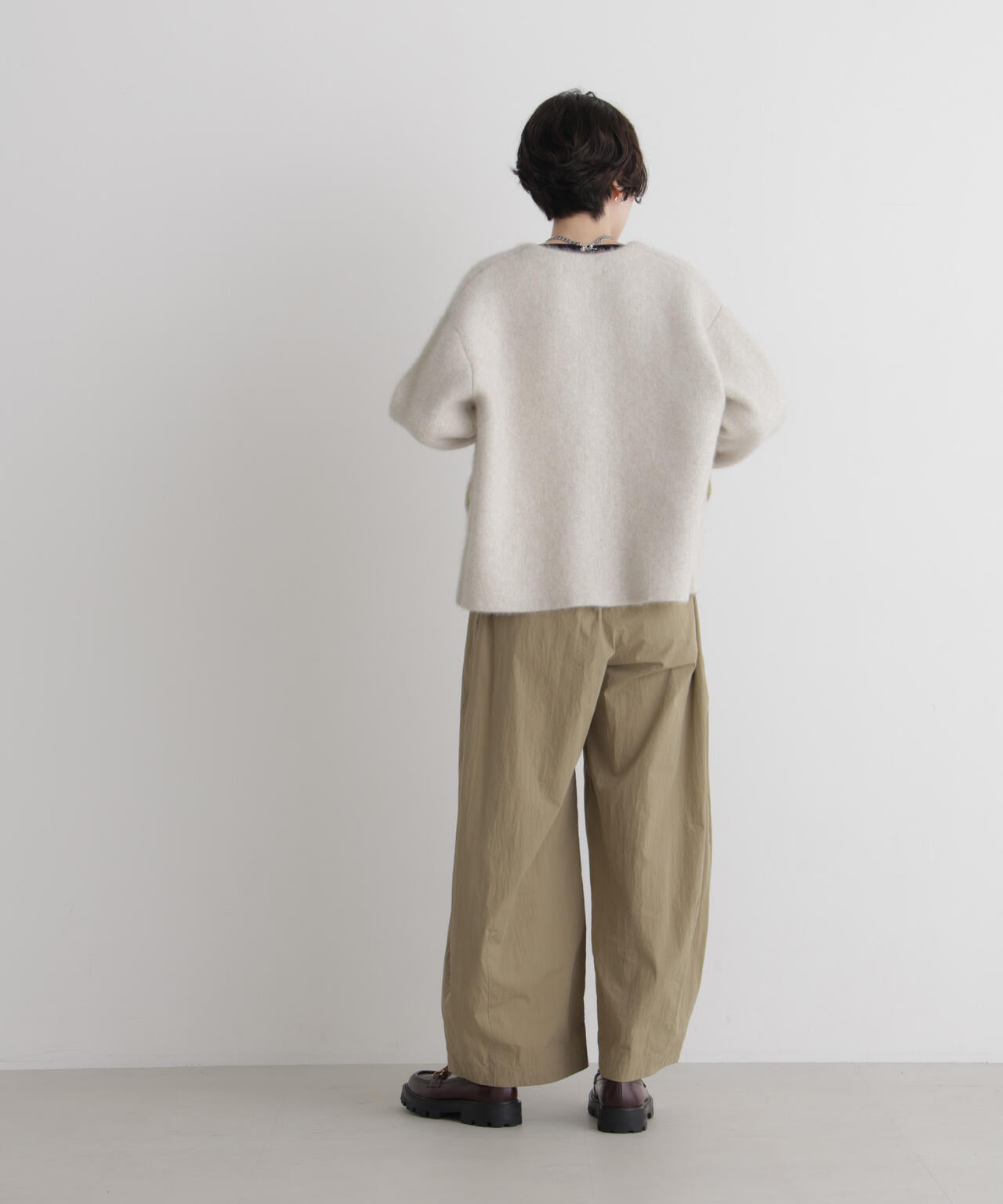 ウォッシャブルウールフォックスリバーニットジップジャケット