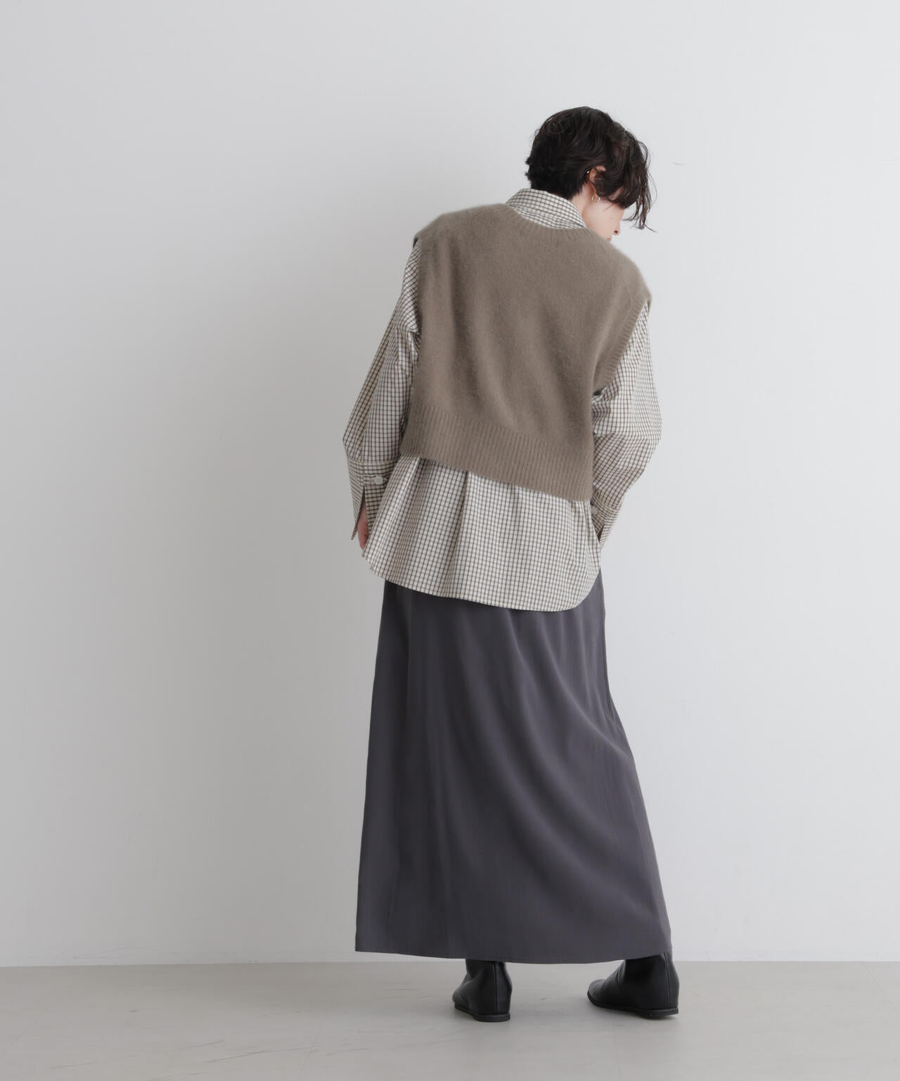 ウォッシャブルウールフォックスニットベスト