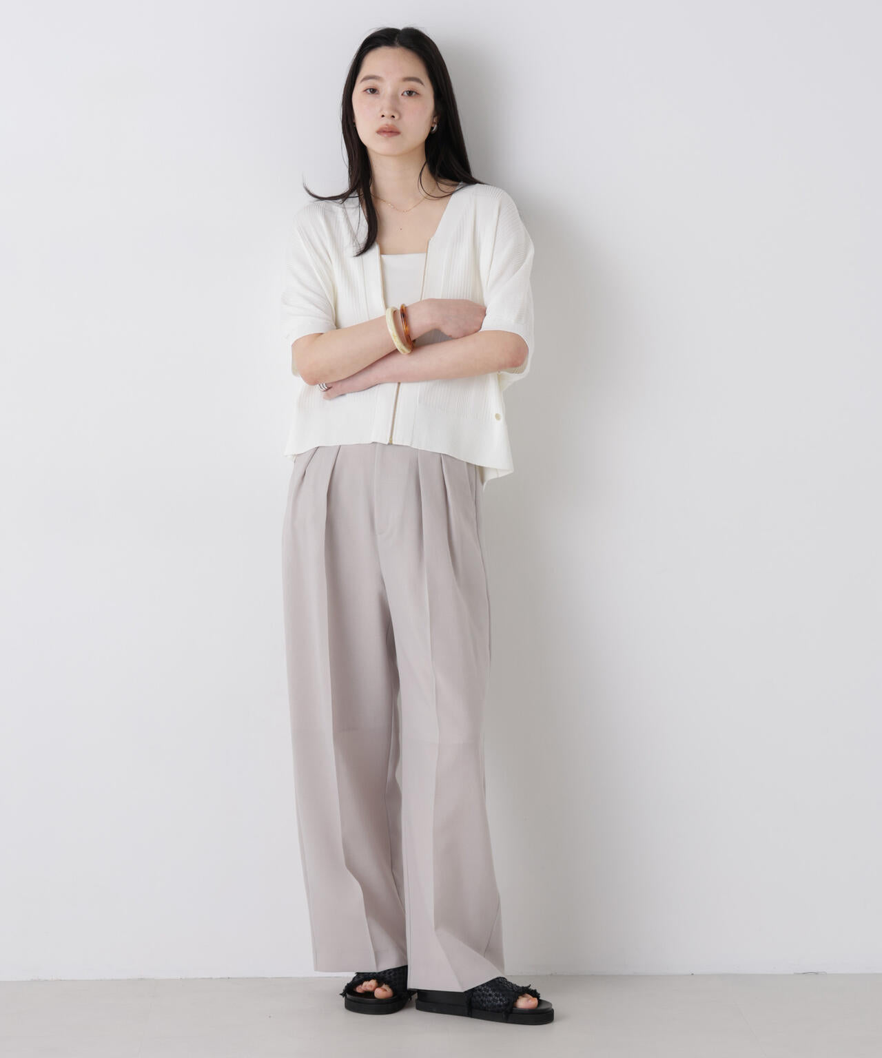 SUMMER VEIL KNIT ジップカーディガン