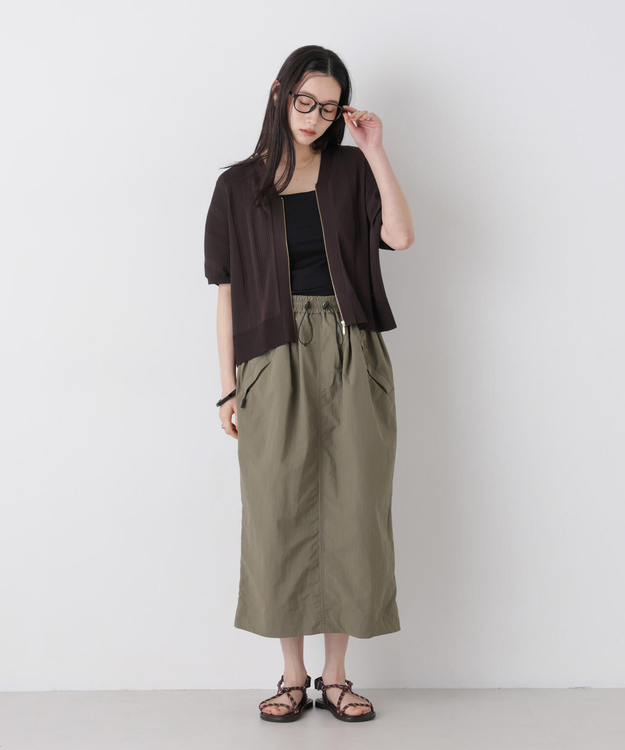 SUMMER VEIL KNIT ジップカーディガン