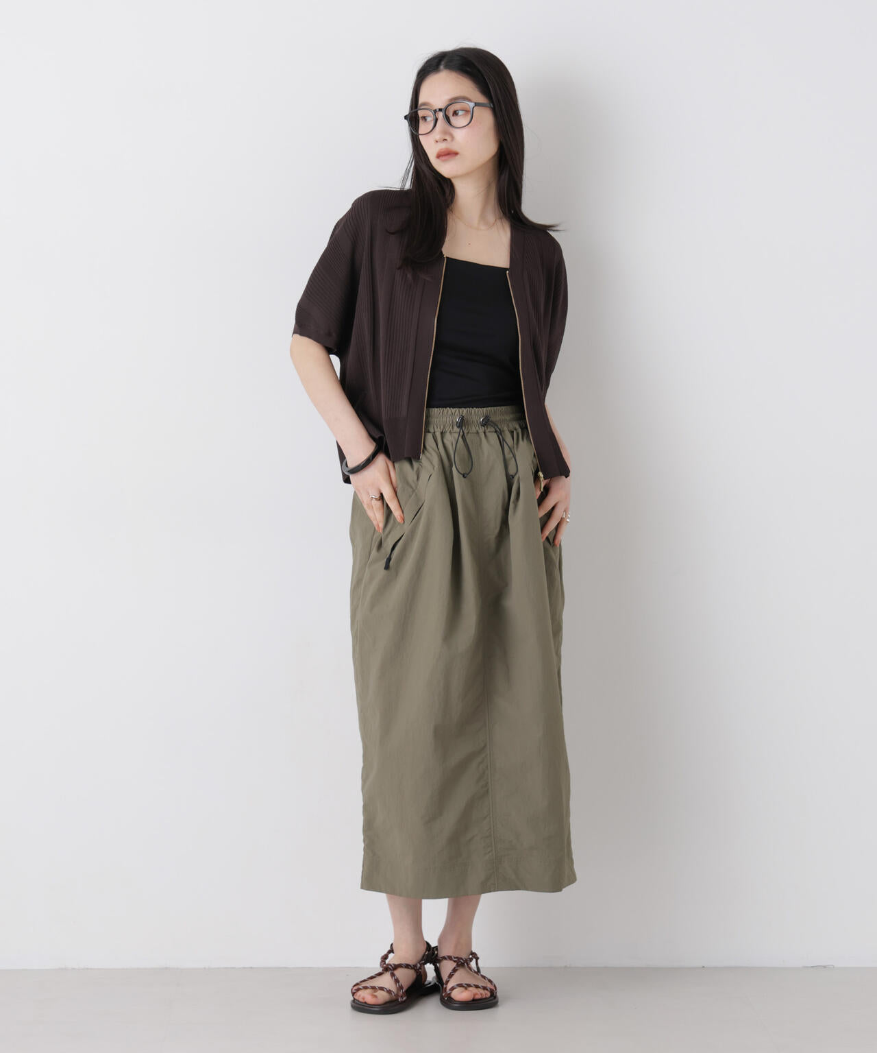 SUMMER VEIL KNIT ジップカーディガン