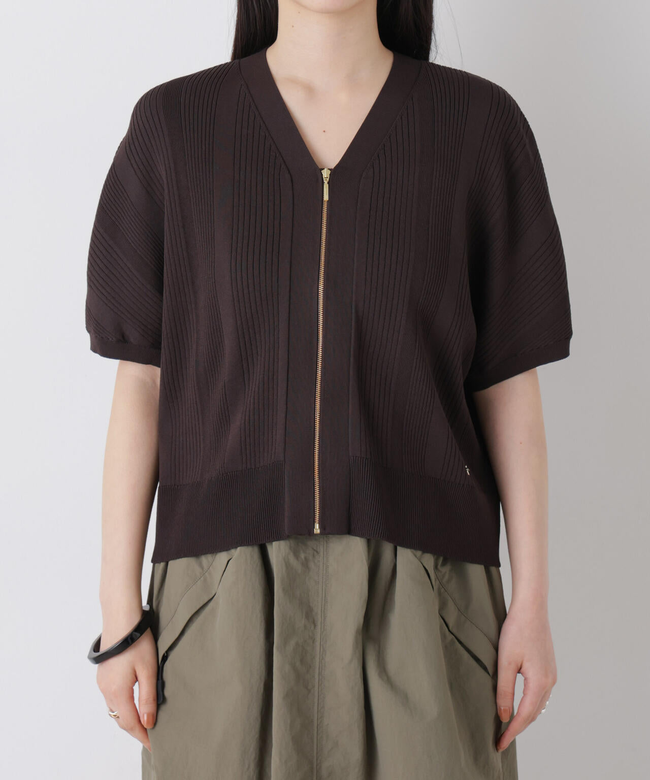 SUMMER VEIL KNIT ジップカーディガン