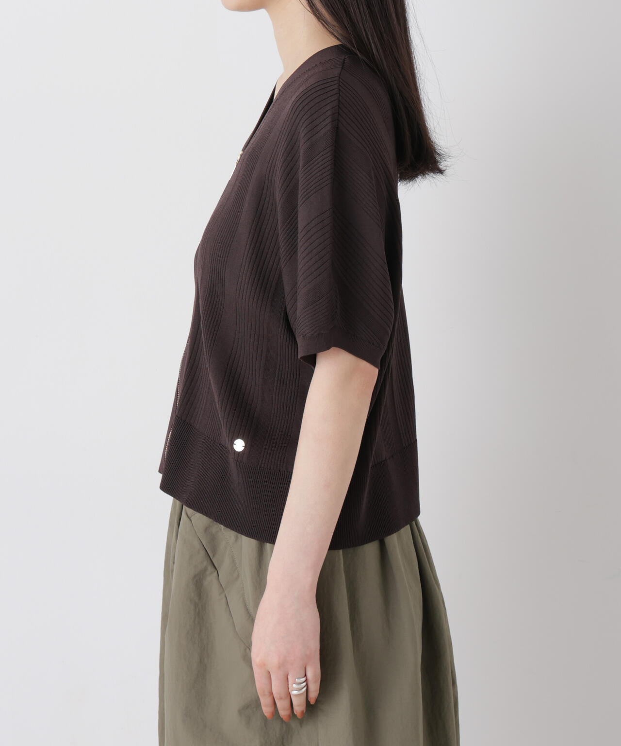 SUMMER VEIL KNIT ジップカーディガン