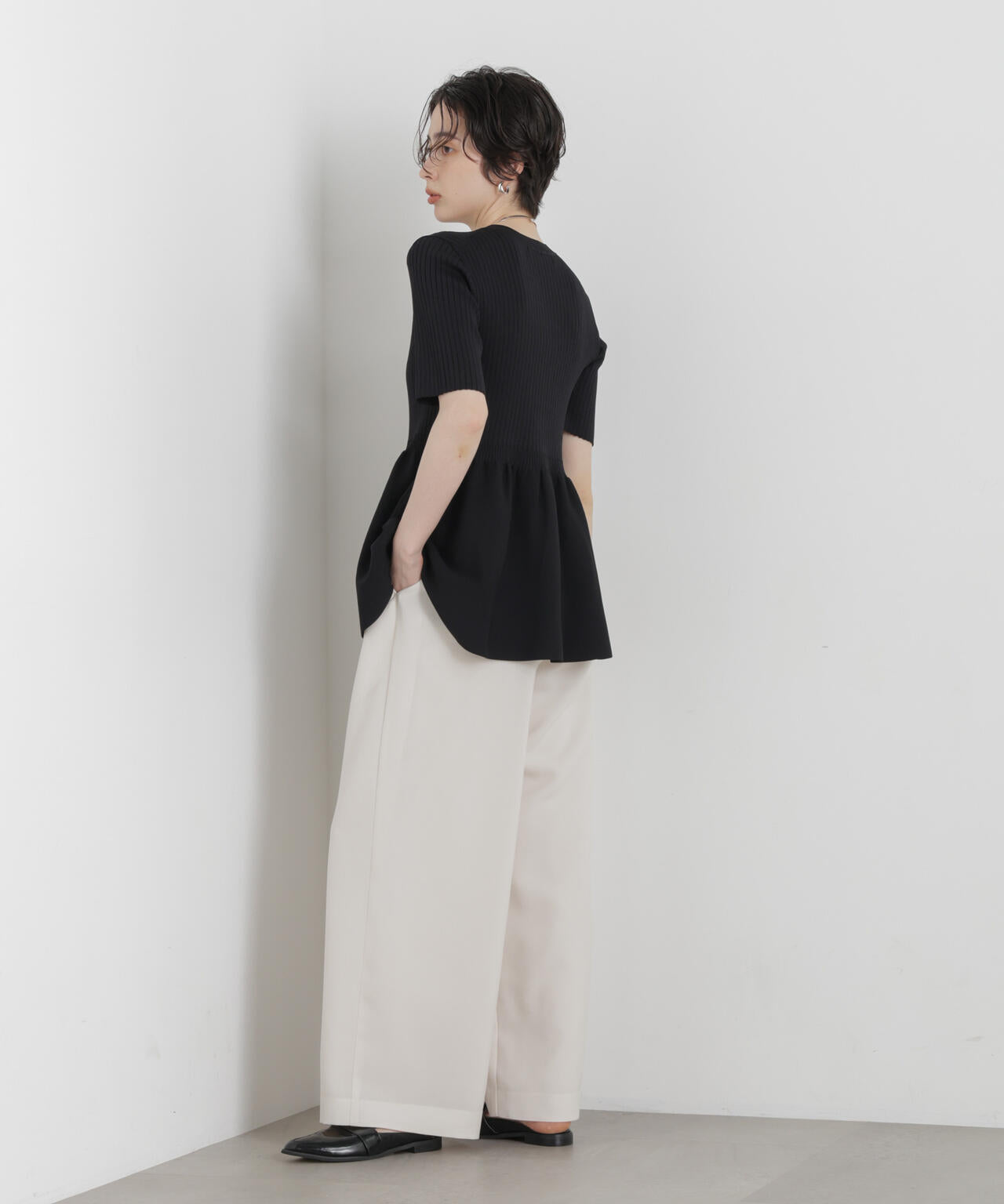 SUMMER VEIL KNIT ペプラムニットカーディガン