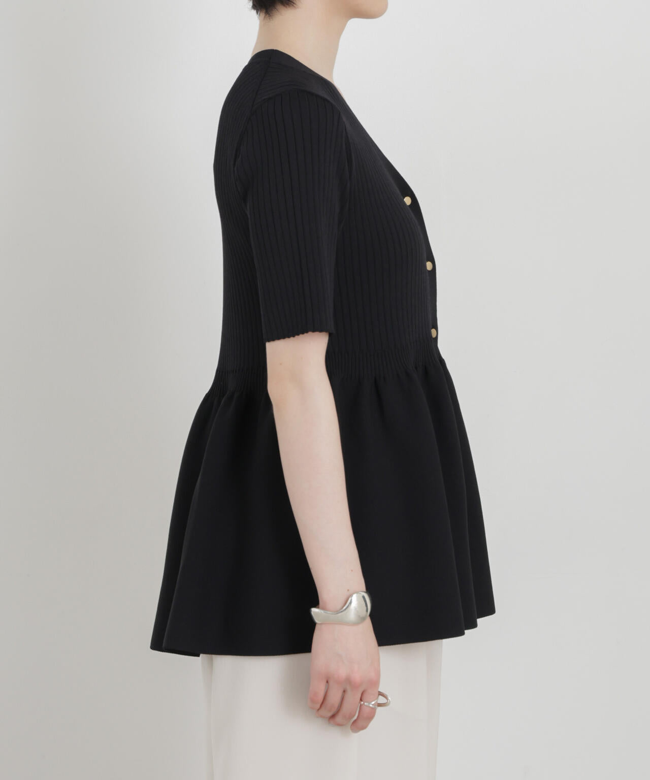 SUMMER VEIL KNIT ペプラムニットカーディガン