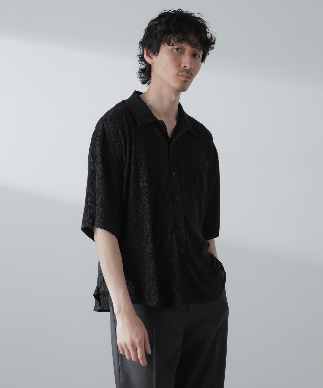 NORMANBROS別注スラッシュポケット楊柳シャツ 半袖