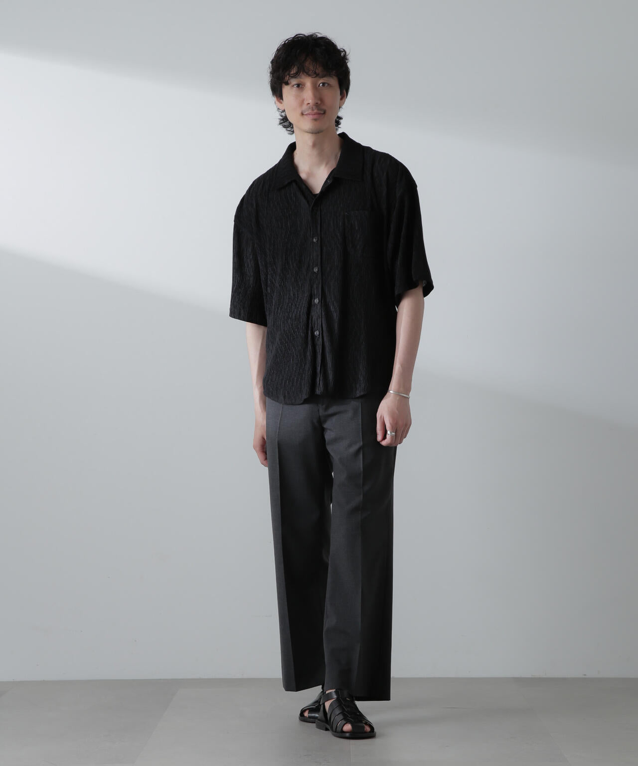 NORMANBROS別注スラッシュポケット楊柳シャツ 半袖