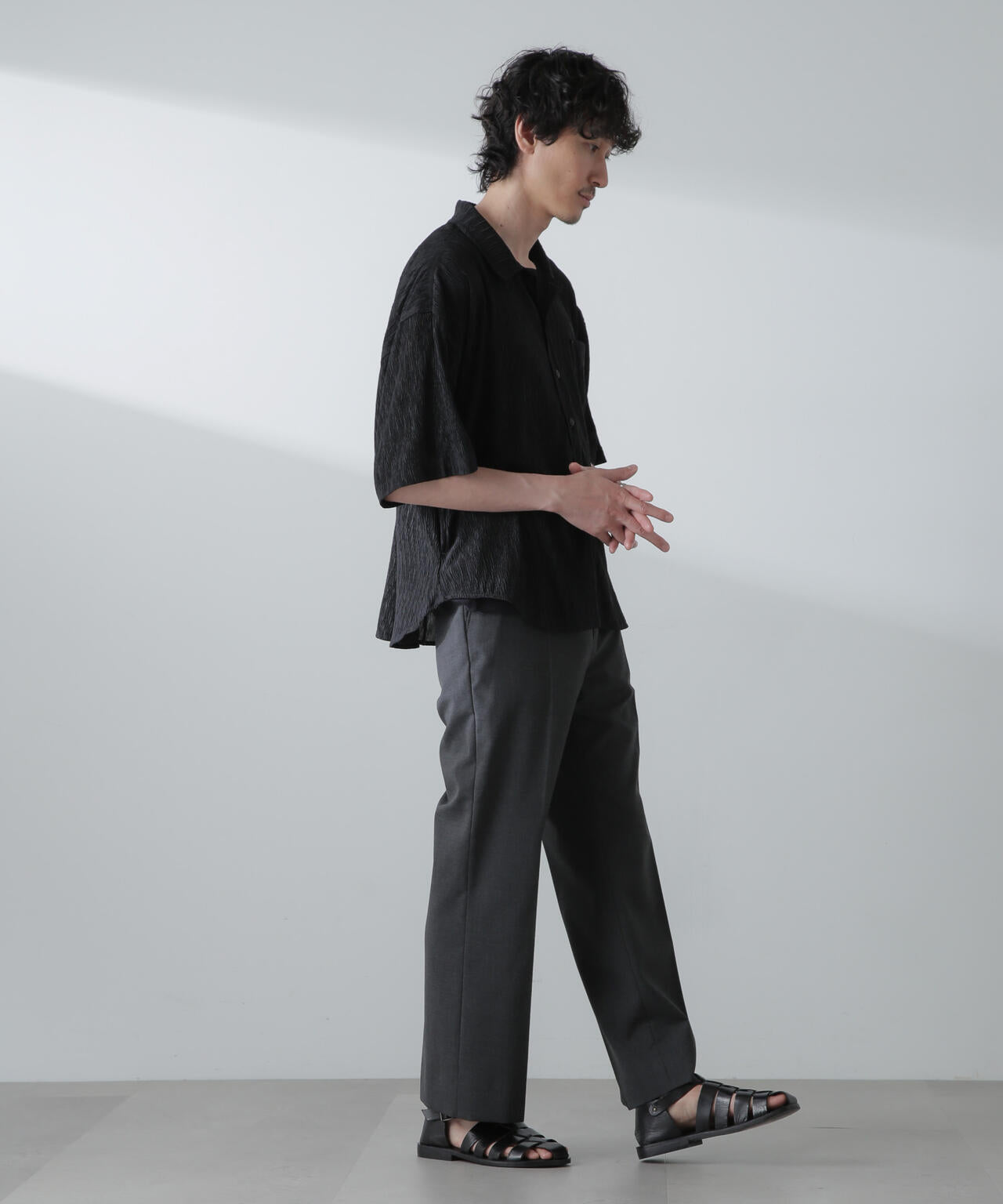 NORMANBROS別注スラッシュポケット楊柳シャツ 半袖