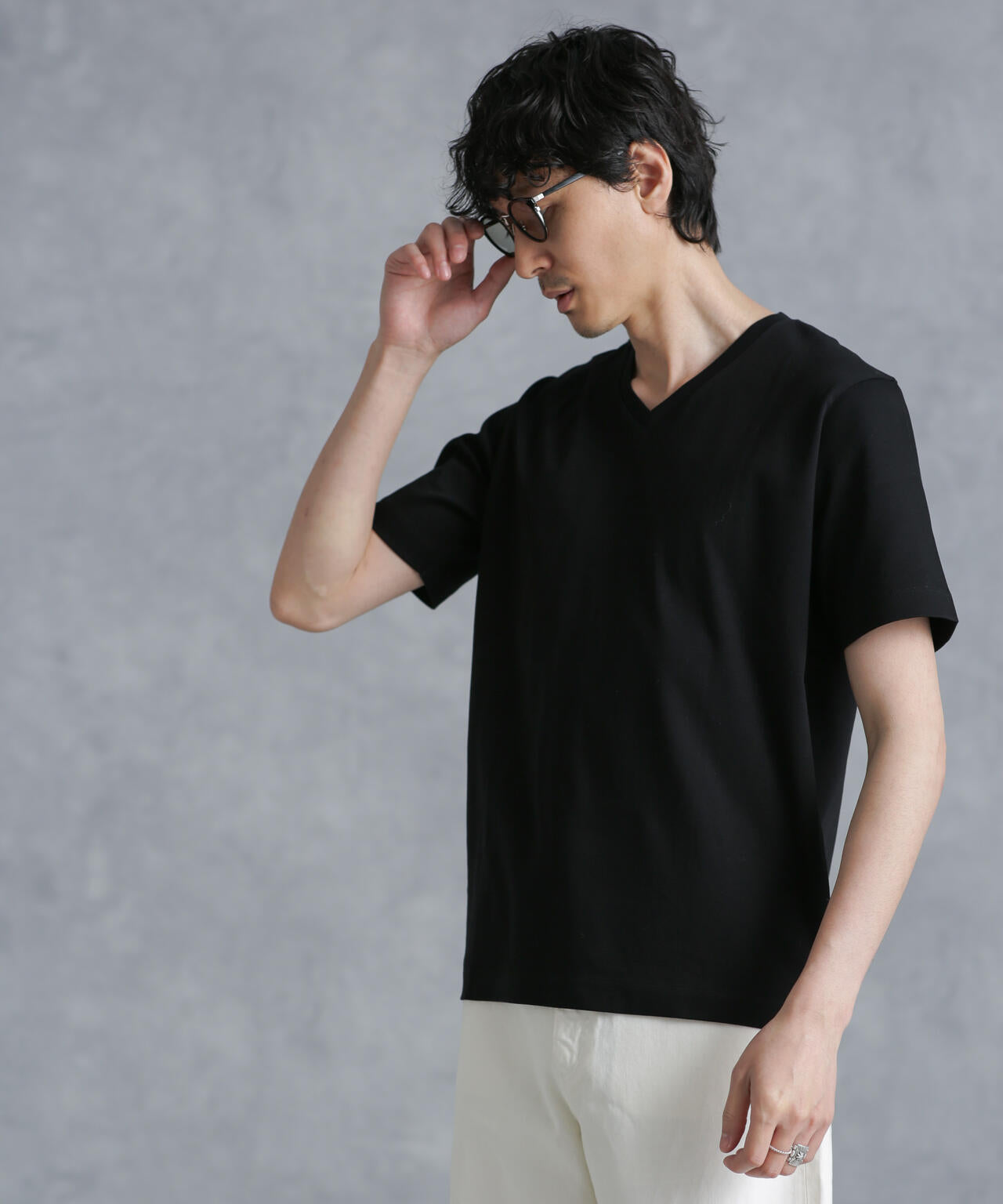 アンチスメル VネックTシャツ 半袖