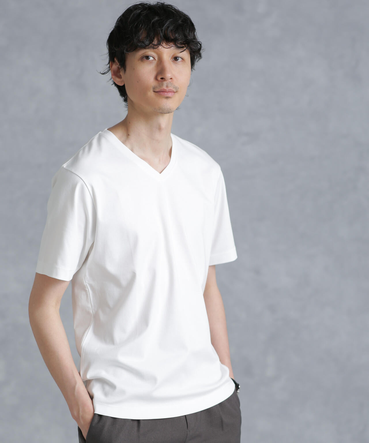 アンチスメル VネックTシャツ 半袖