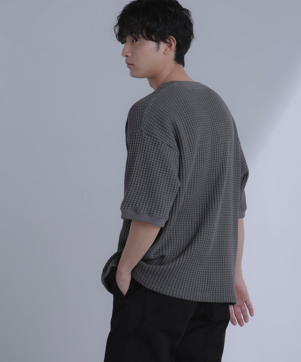 オニワッフルビッグTシャツ 五分袖