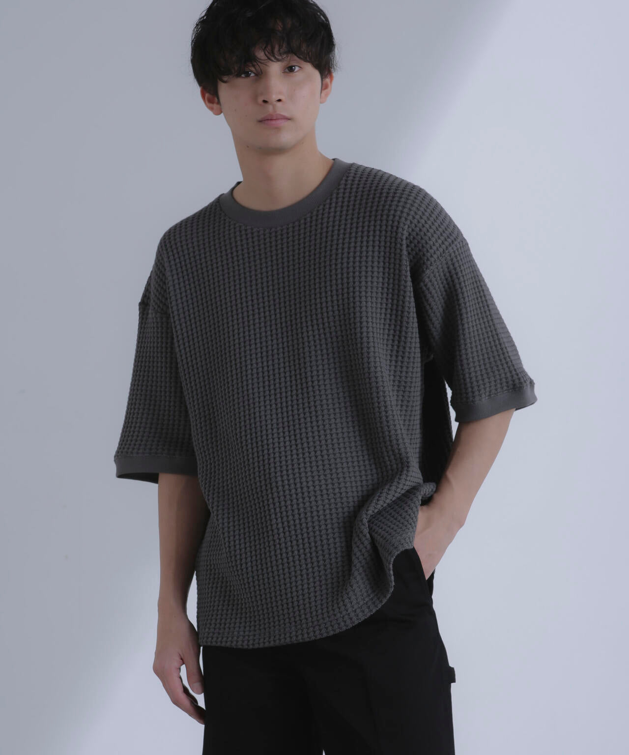 オニワッフルビッグTシャツ 五分袖
