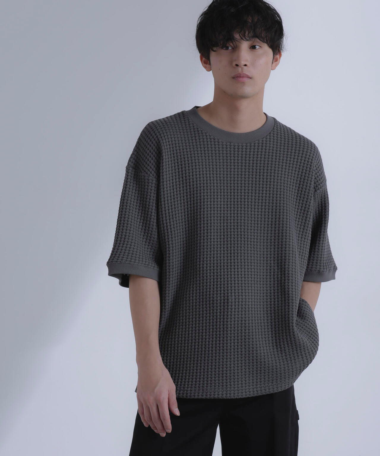 オニワッフルビッグTシャツ 五分袖
