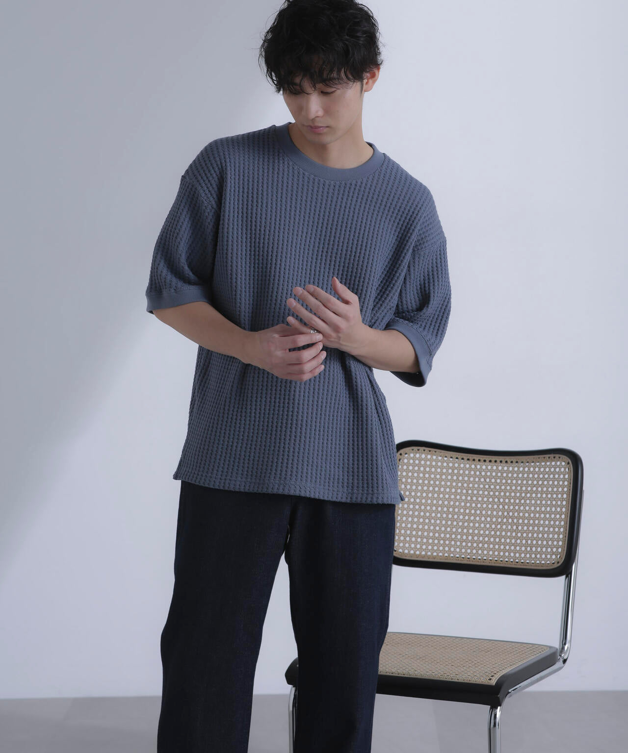 オニワッフルビッグTシャツ 五分袖