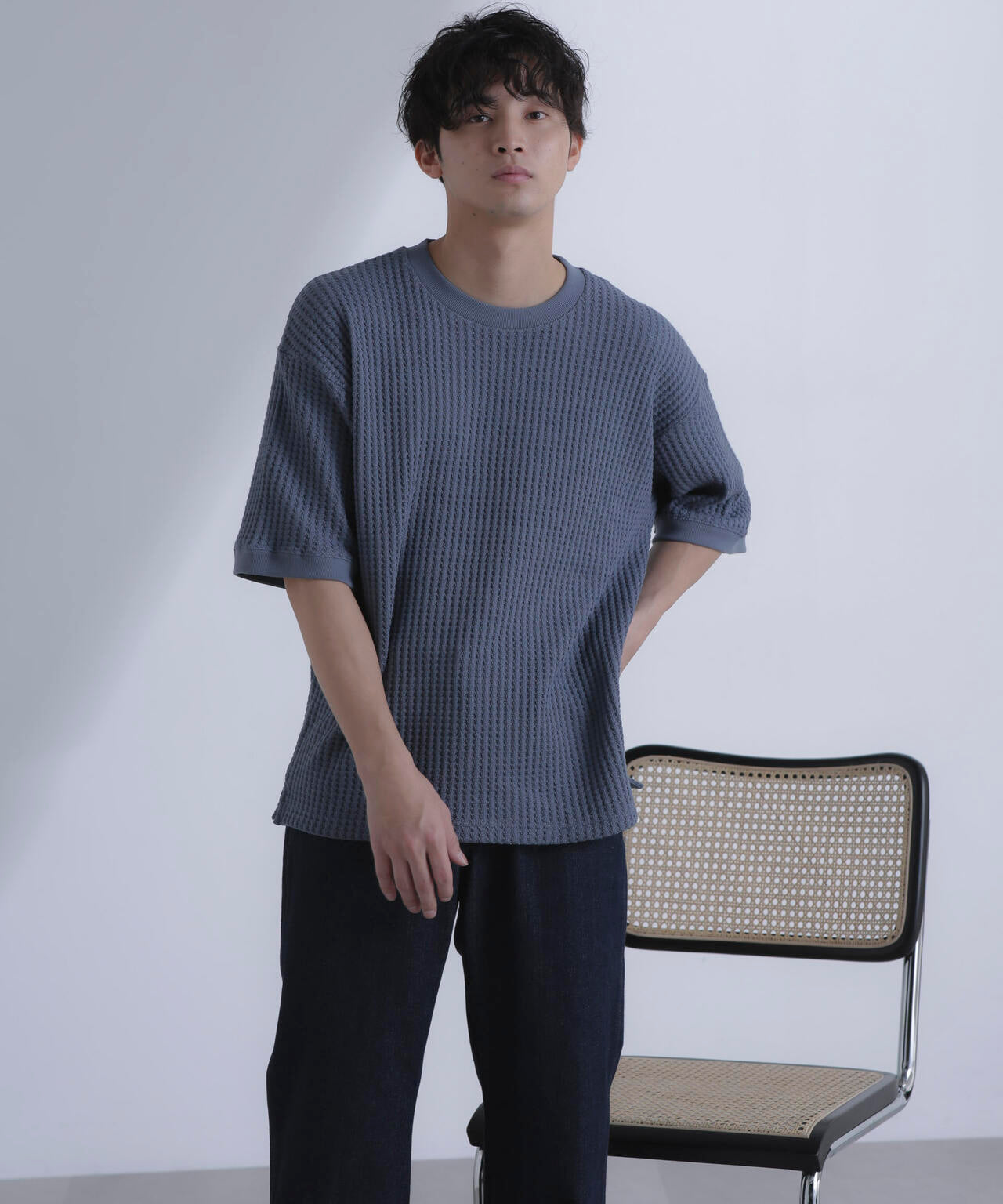 オニワッフルビッグTシャツ 五分袖